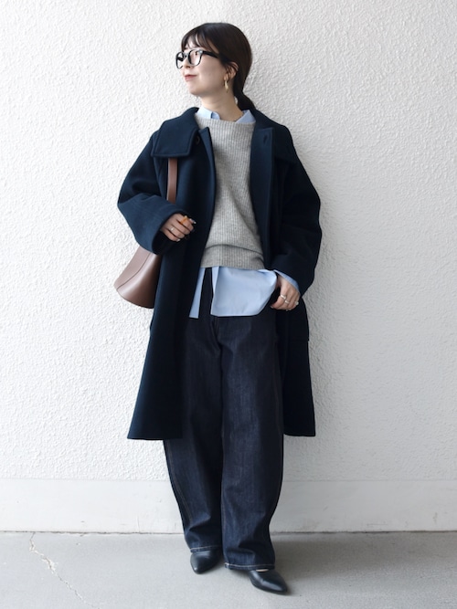 セール】SHIPS any: PURE WOOL スタンド ＆ ビッグカラー コート