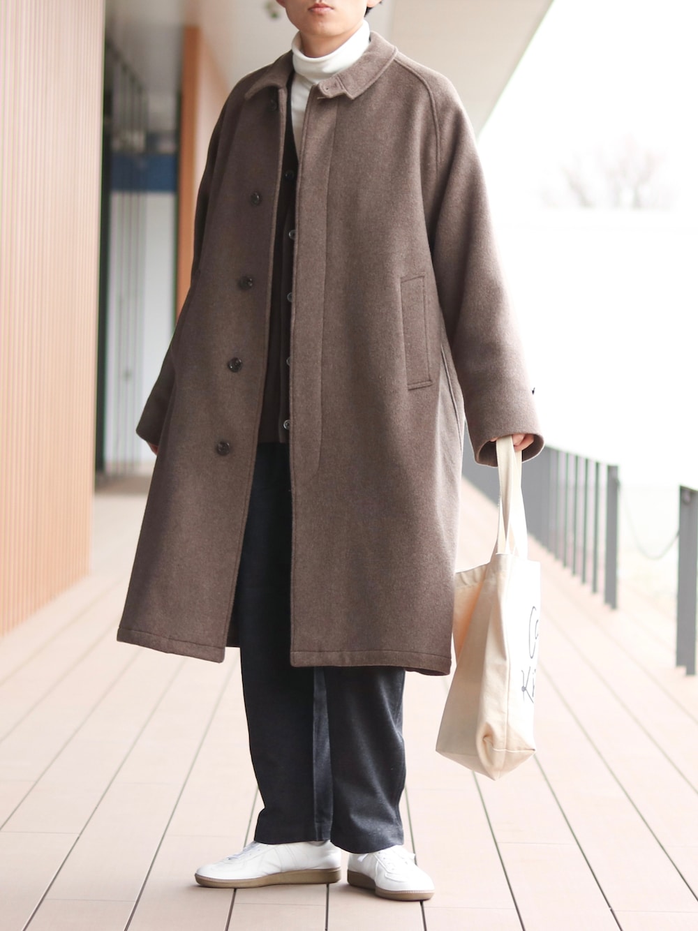 CITEN（シテン）＞ウール バルカラーコートを使った人気ファッション