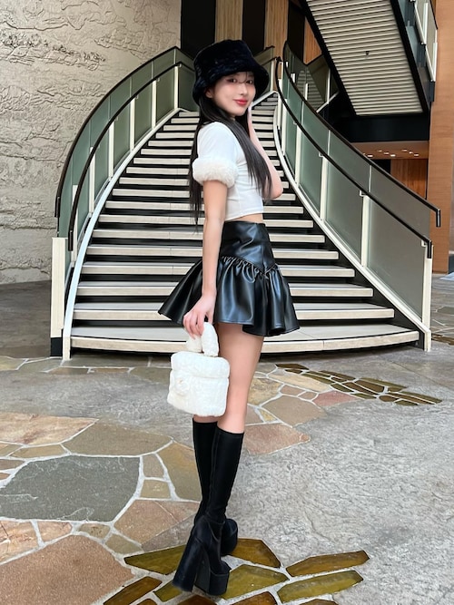 レザーフレアミニスカート（スカート）｜Darich（ダーリッチ）の