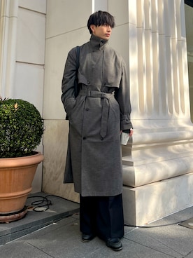 モードオーバー ハイネックトレンチコートを使った人気ファッション