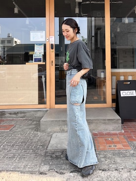 yan｜CLANEのデニムスカートを使ったコーディネート - WEAR
