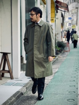 BURBERRYのステンカラーコートを使った人気ファッションコーディネート