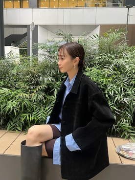 LA PEAU DE GEM】eco suede cover all/エコスウェードカバーオールを