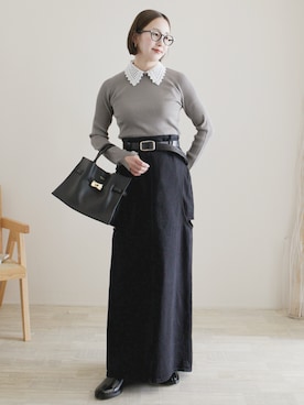 CLANE/クラネ】CIRCLE CUT LAYERED DENIM SKIRT/サークルカット