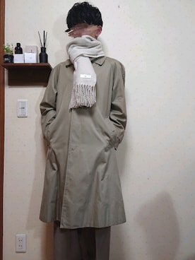 BURBERRYのステンカラーコートを使ったメンズ人気ファッション