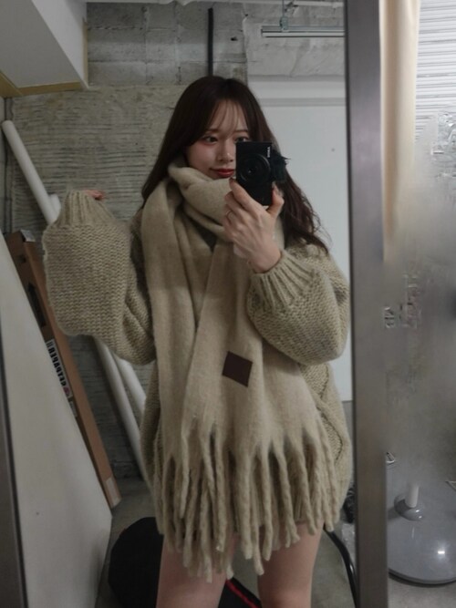 Chico（チコ） ワンピース ケーブルVルーズニットワンピース