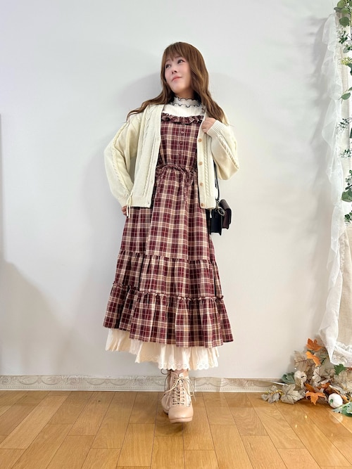 セール】編み上げケーブルニットカーディガン（カーディガン/ボレロ