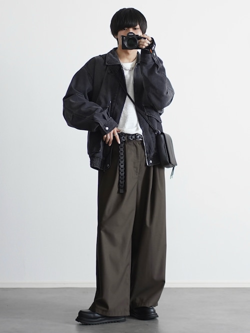 ミリタリーデザイン12オンスデニムショートブルゾン【セットアップ可能