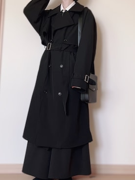 モードオーバー ハイネックトレンチコートを使った人気ファッション
