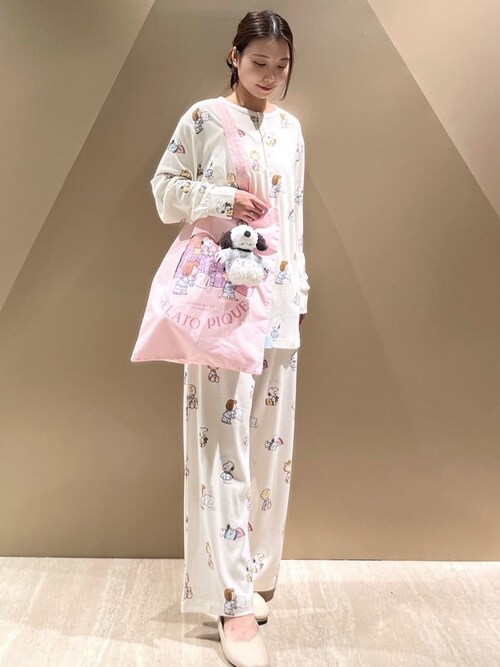 セール】【PEANUTS】オリジナルアート 総柄プルオーバー（ルームウェア