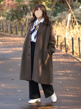 CITEN（シテン）＞ウール バルカラーコートを使った人気ファッション