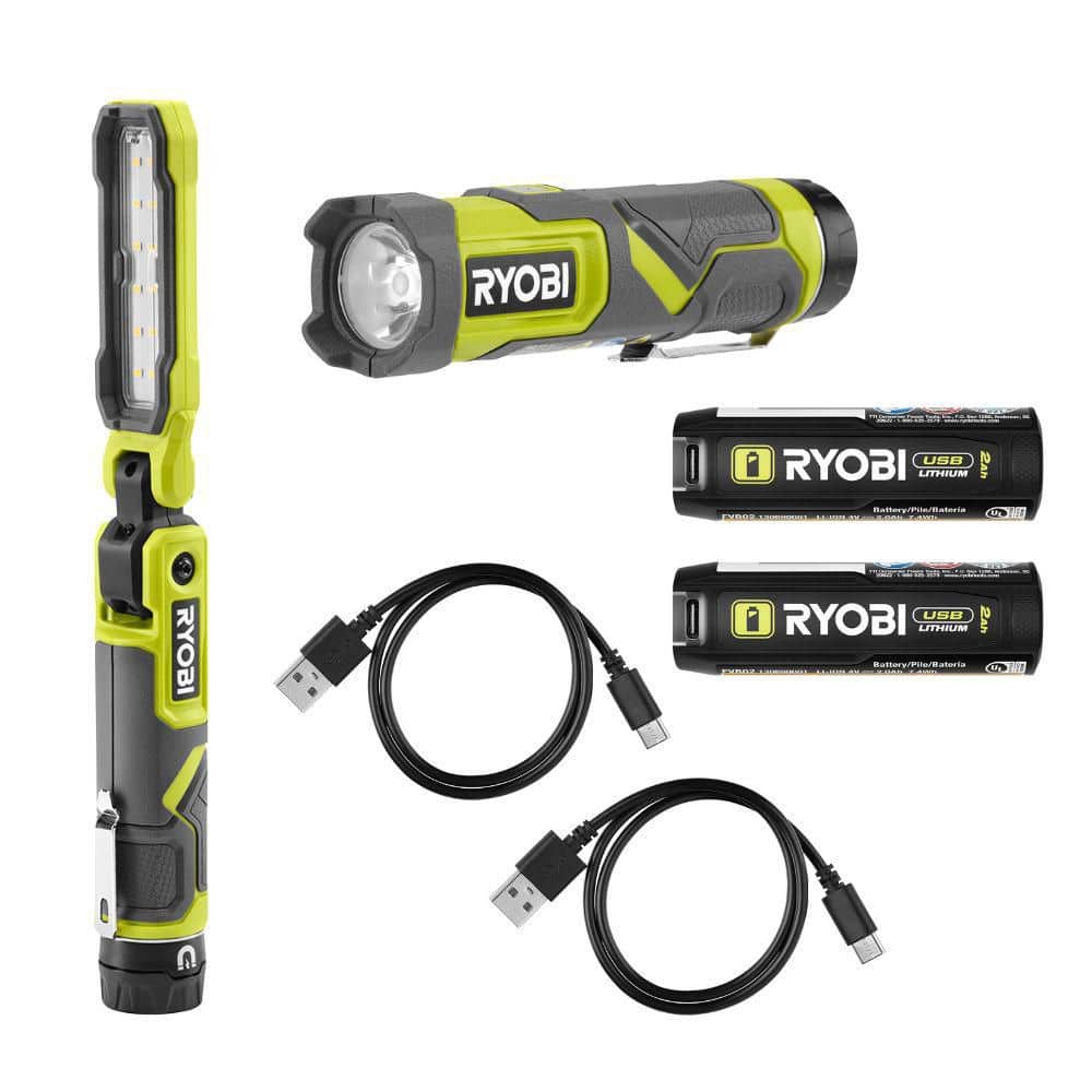 RYOBI USB Lithium Cordless Inspection Flashlight and Compact LED 3
