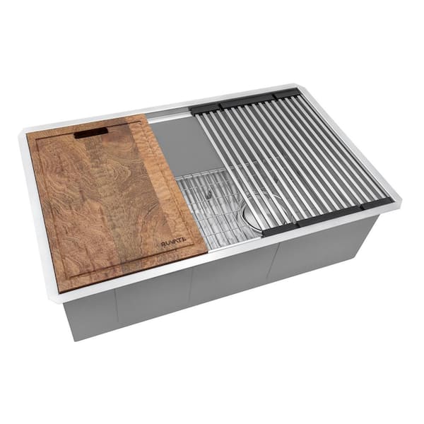 Ruvati Dual Tier 45 in. Undermount Single Bowl 16-Gauge Stainless