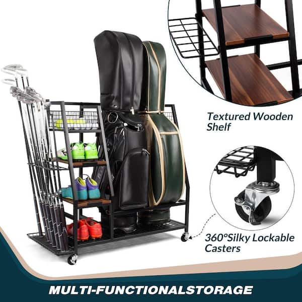 Sttoraboks Golf Bag Storage Garage Organizer Golf Bag Rack for 2