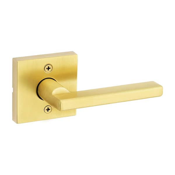 Kwikset Halifax Square Satin Brass Half-Dummy Door Handle 788HFL