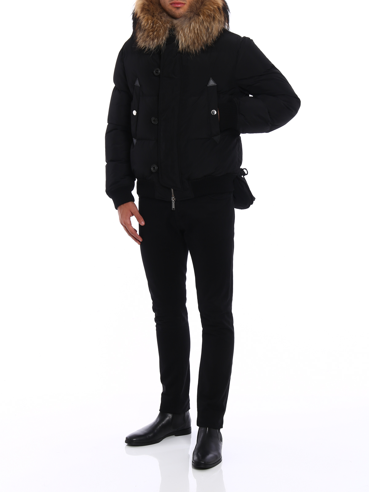 Dsquared2 Fur trim hooded padded jacket - Men|S71AM0847S48196900