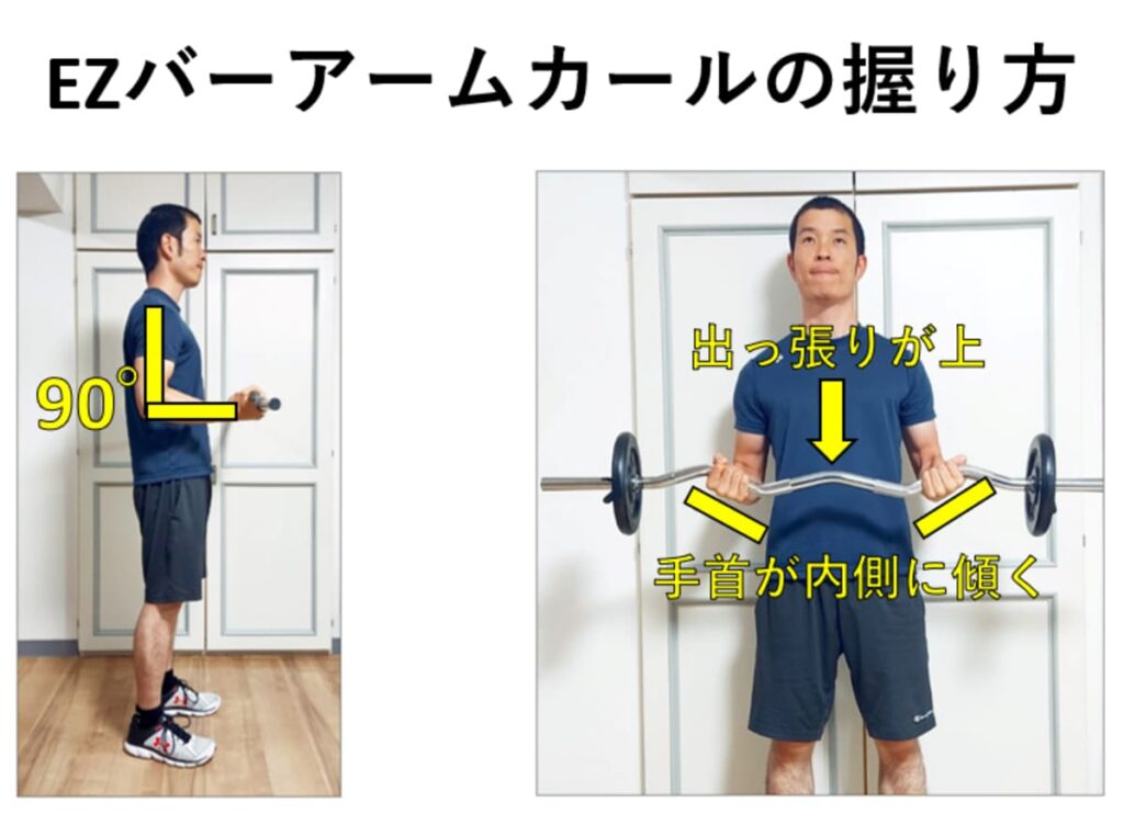 ezバーアームカールの持ち方と特徴をわかりやすく解説！