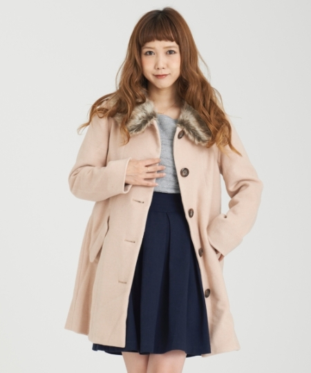 ○ファー衿Aラインコート/MAJESTIC LEGON(マジェスティックレゴン