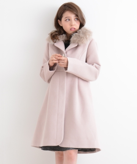 ファー衿ウエスト切替コート/MAJESTIC LEGON(マジェスティックレゴン