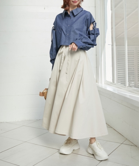 ステッチラインタックフレアスカート/MAJESTIC LEGON(マジェスティック