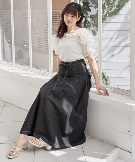 ステッチラインタックフレアスカート/MAJESTIC LEGON(マジェスティック