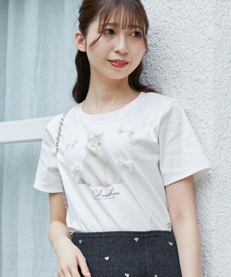 プチリボンネコTシャツ/MAJESTIC LEGON(マジェスティックレゴン