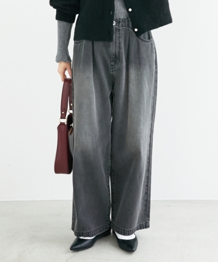 タックワイドデニムパンツ/le.coeur blanc(ルクールブラン)｜ルクール
