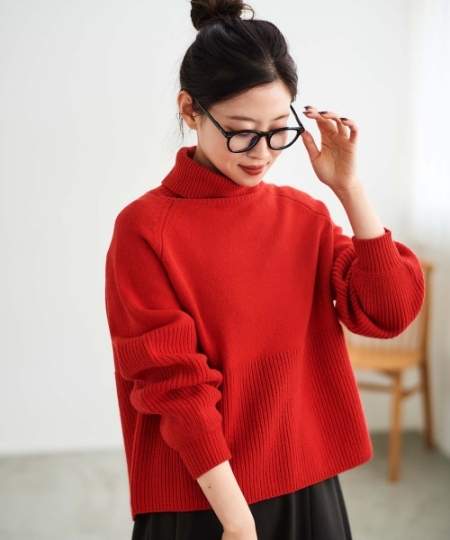 片畦キリカエタートルニットプルオーバー/le.coeur blanc(ルクール