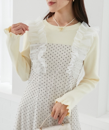 ショルダーフリルドッキングワンピ/MAJESTIC LEGON(マジェスティック