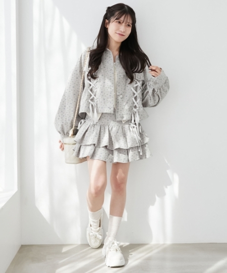 サイドレースアップフリルスカパン/MAJESTIC LEGON(マジェスティック