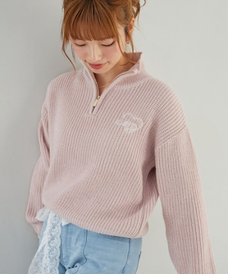 キラキラハーフジップニット/MAJESTIC LEGON(マジェスティックレゴン