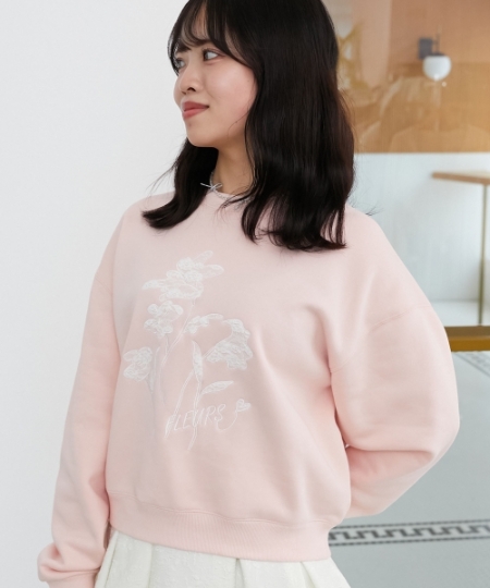 フラワー刺繍裏起毛スウェット/MAJESTIC LEGON(マジェスティックレゴン