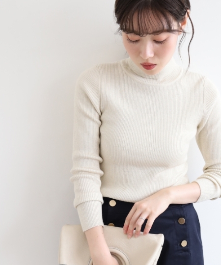 手洗い可能》リブタートルネックニット/le.coeur blanc(ルクールブラン