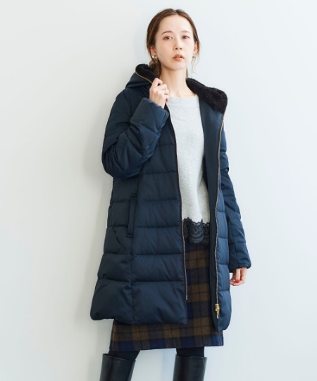 ファーフードロングダウン/le.coeur blanc(ルクールブラン)｜ルクール