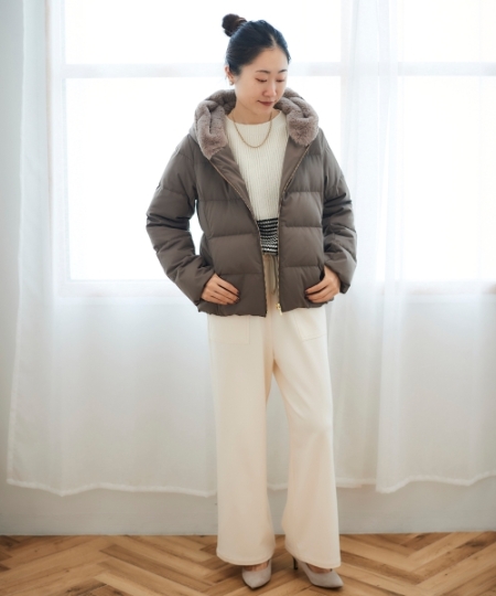 ファーフードショートダウン/le.coeur blanc(ルクールブラン