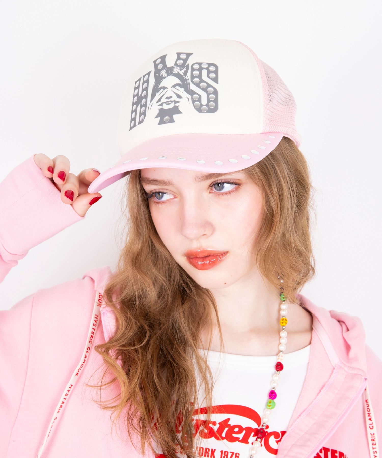 SEE NO EVIL スタッズメッシュキャップ|HYSTERIC GLAMOUR WOMEN