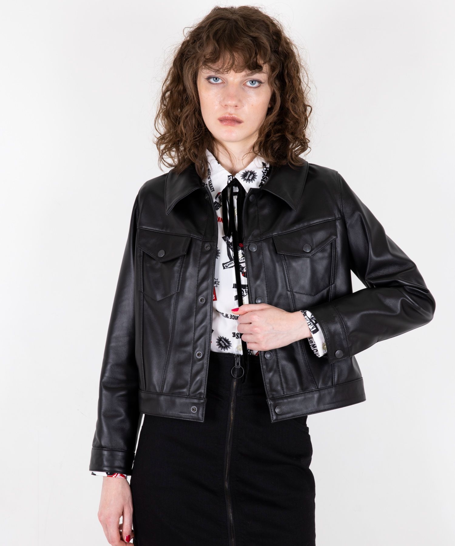 HYSTERIC ROLLERSワッペン ショートレザーブルゾン|HYSTERIC GLAMOUR