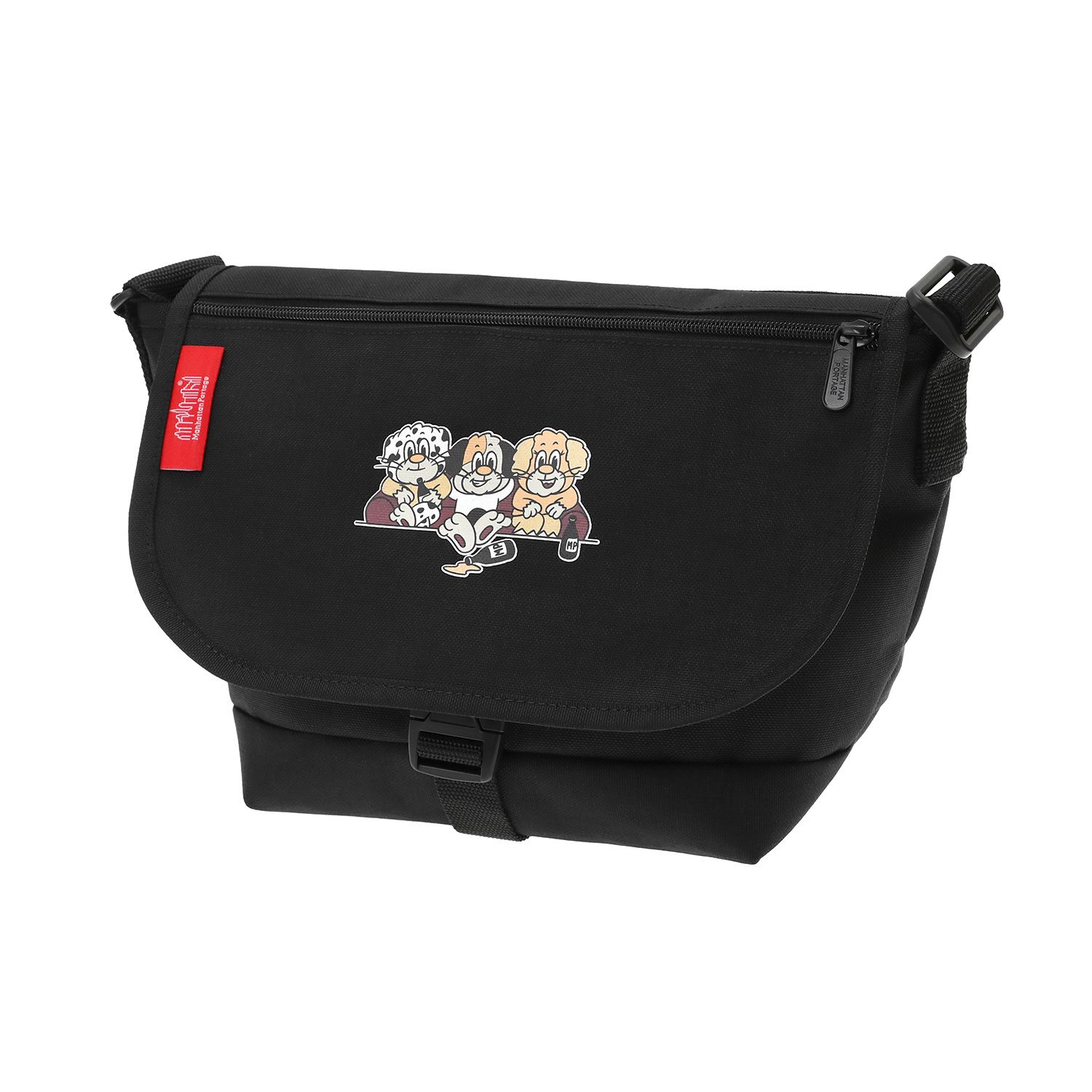 NYLON MESSENGER BAG (SM) FLAPZIPPER POCKET SAUCY DOG | Manhattan