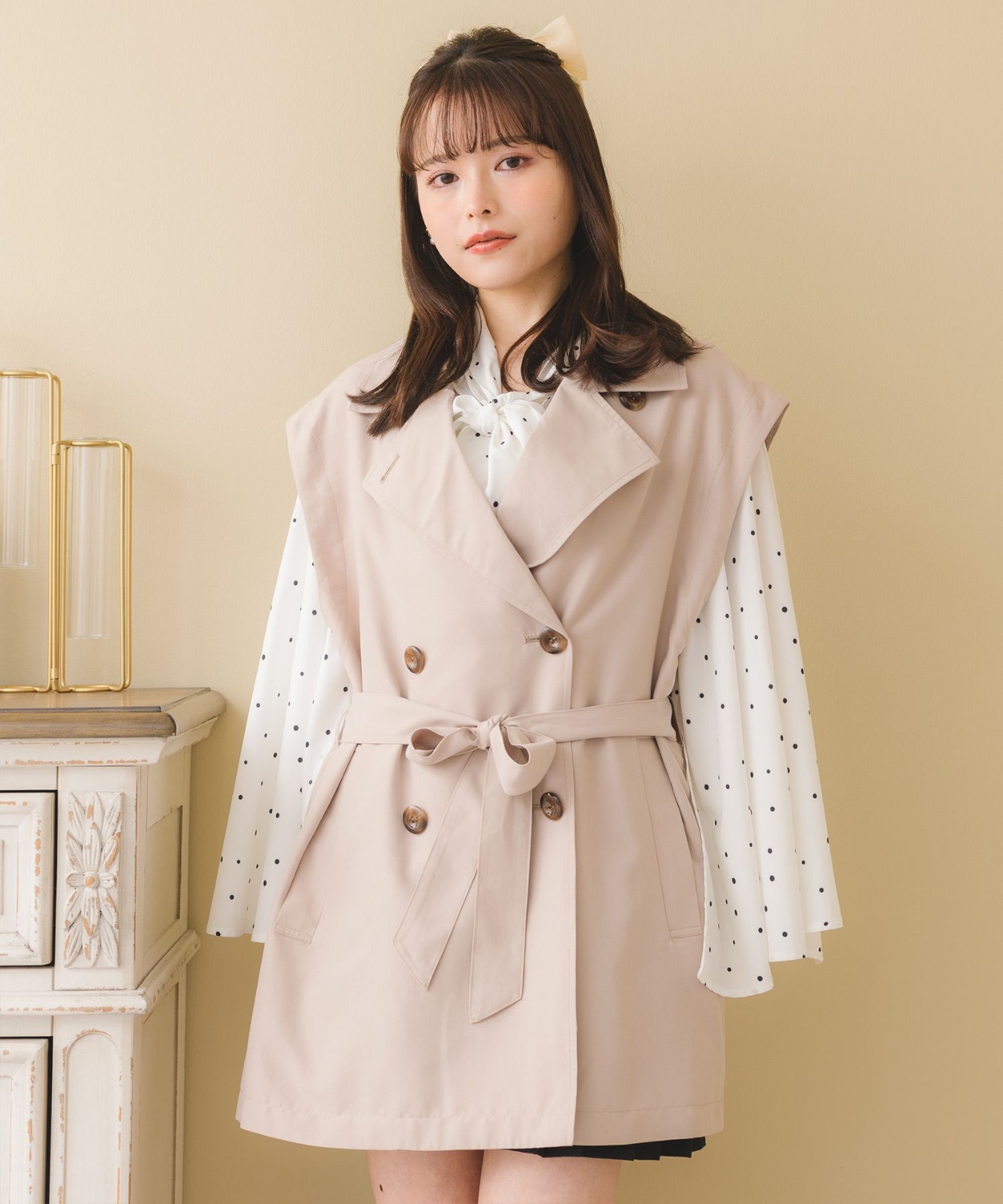 ピーチ2wayトレンチコート|ems excite | RETRO GIRL ONLINE STORE