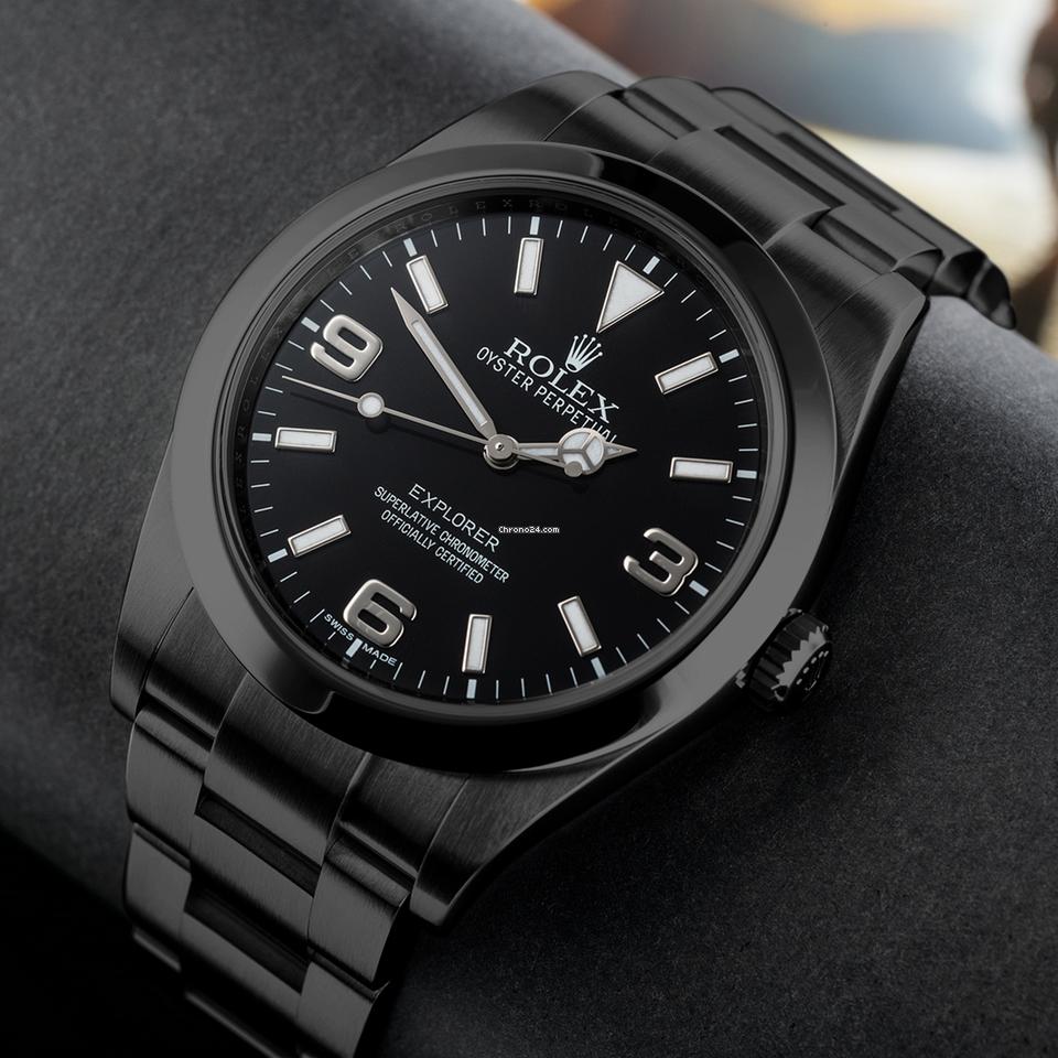 Rolex Explorer I 39mm Black Stealth Bespoke Edition 904L Black
