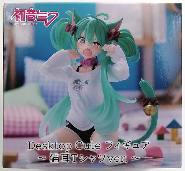 中古】(本体A/箱B)初音ミク Desktop Cute フィギュア ～猫耳Tシャツver