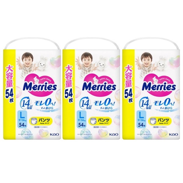 メリーズ ずっと肌さらエアスルー Lサイズ 54枚 パンツタイプ 紙おむつ