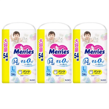 メリーズ ずっと肌さらエアスルー Lサイズ 54枚×3パック パンツタイプ