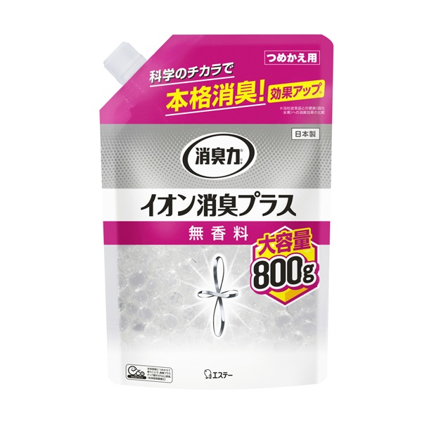 消臭力 クリアビーズ イオン消臭プラス 大容量 つめかえ用 無香料 800g