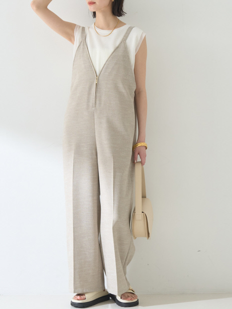 吸湿速乾】ドライタッチフロントジップサロペット｜Rouge vif la cle