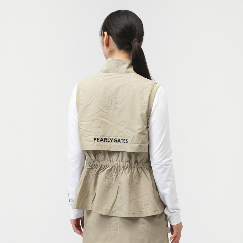 パーリーゲイツ レディース ゴルフウェア ウインドベスト 秋 冬 Peロゴ