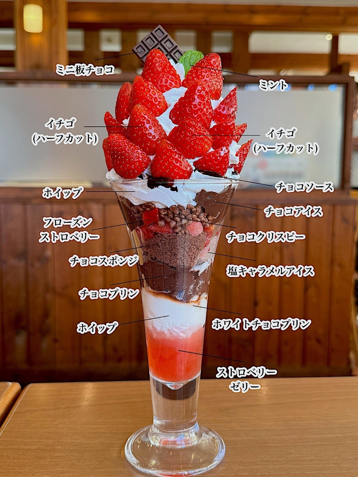 動画・画像】ココスの「Very Berry 15パフェ」は上から下までイチゴ