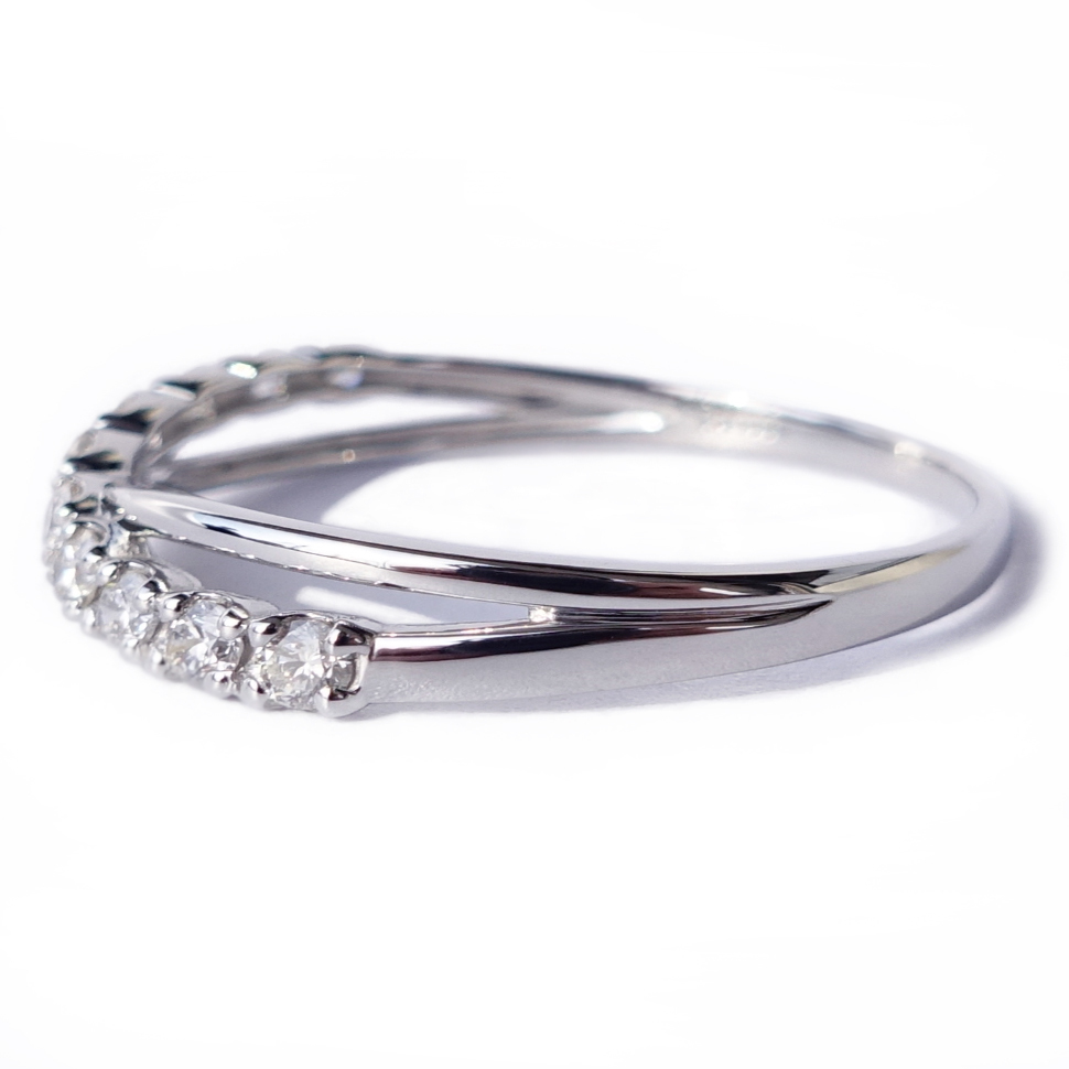 送料無料】Pt900 0.30ct クロス ダイヤモンド リング ジュエリー 0.3