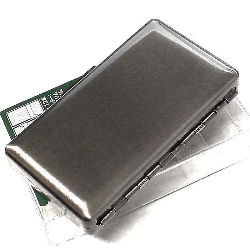 シガレットケース 手巻きたばこ 70mm 12本収納 ブラックサテン タバコ