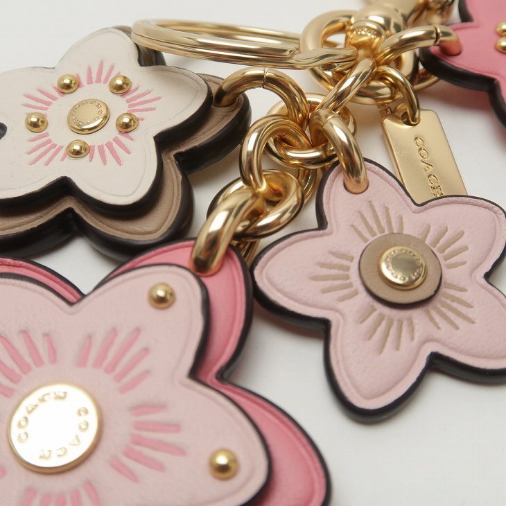 コーチ COACH キーホルダー レディース キーリング バッグチャーム 花